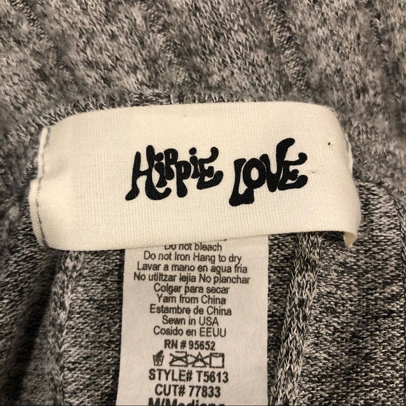 Hippie Love Gray V-Neck Sweater! Soft! - Picture 7 of 8